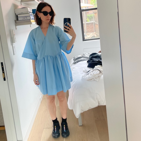 Ganni Tafetta Mini Wrap Dress - Picture 3 of 12